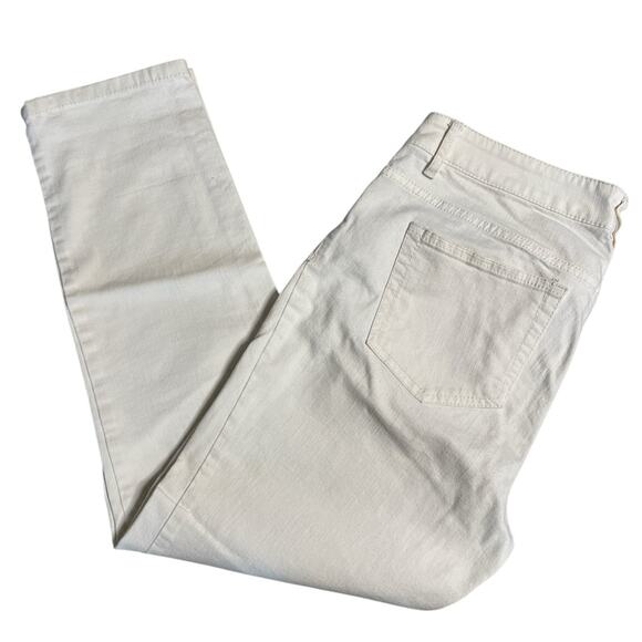J.Jill Pale Ecru Cotton Twill Slim Ankle Pant size 6 - Picture 2 of 7